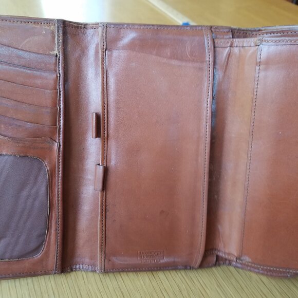 Vintage Dooney & Bourke AWL Brown Pebbled Leather Madison Clutch Wallet - Picture 6 of 15